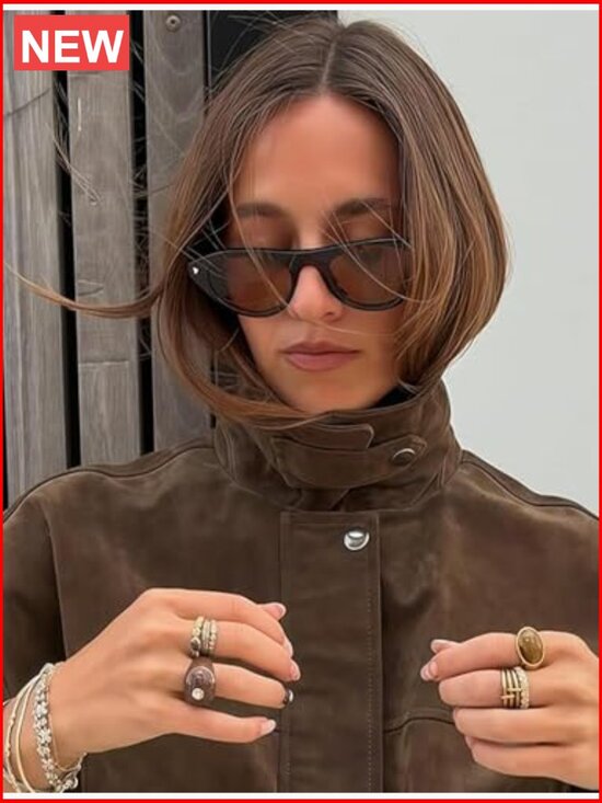 Oval Retro Sunglasses for Women Men Trendy Small Cateye UV Protection Shades main image 5
